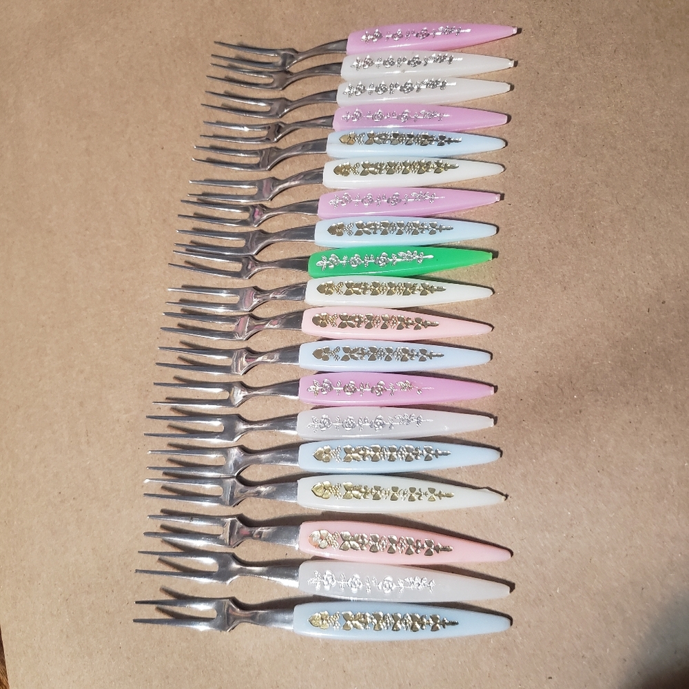 Mid Century Forks Cocktail Appetizer Lot of 18